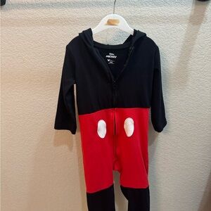 Mickey Mouse Red and Black Baby One Piece